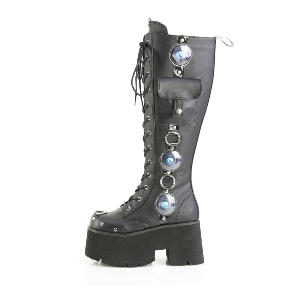 DemoniaCult - BLAZE202 Bottes de plateforme - Noir
